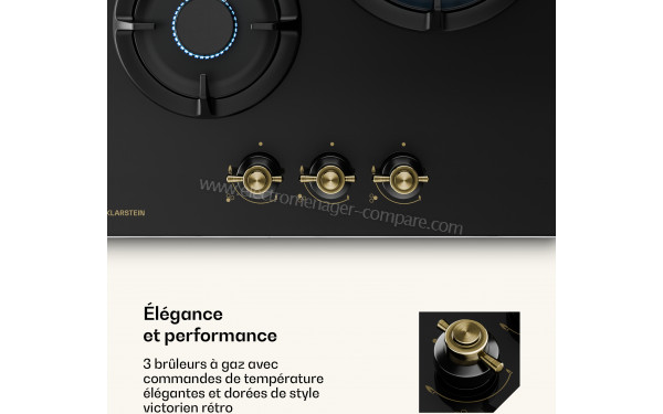 KLARSTEIN Victoria Gaz 3 Noir - Panneau de commandes