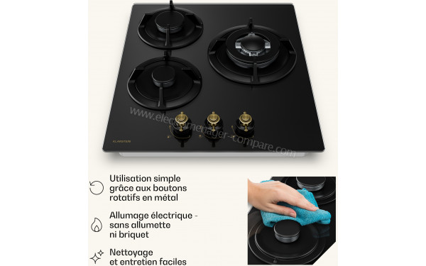 KLARSTEIN Victoria Gaz 3 Noir - Vue de face