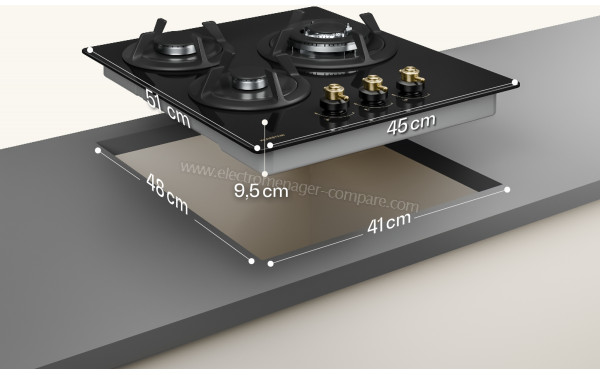 KLARSTEIN Victoria Gaz 3 Noir - Dimensions