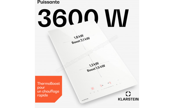 KLARSTEIN PowerGlide 30 Blanc - Puissance de cuisson