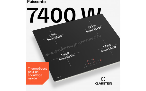 KLARSTEIN PowerGlide 60 Noir Mat - Puissance de cuisson