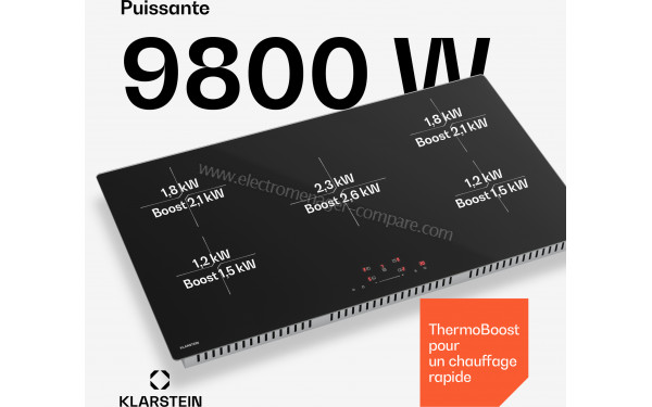 KLARSTEIN PowerGlide 90 Noir - Puissance de cuisson