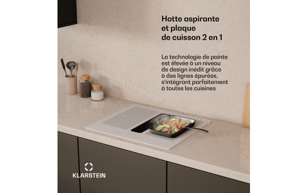 KLARSTEIN Full House 60 Blanc - Hotte int&eacute;gr&eacute;e