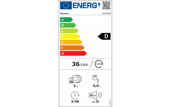 KLARSTEIN Oceana Blanc 2026 - &Eacute;tiquette &eacute;nergie v2