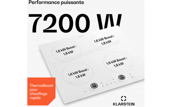 KLARSTEIN Neotouch Blanc - Puissance de cuisson