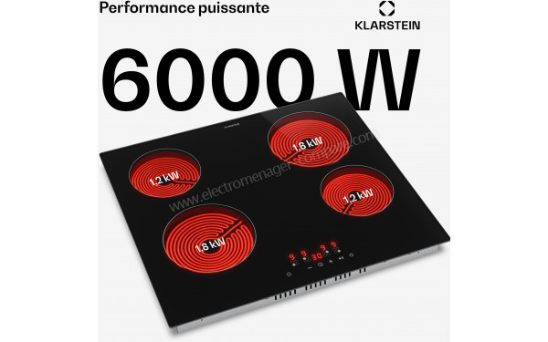 KLARSTEIN Hito 4 Noir - Puissance de cuisson