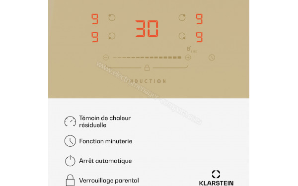 KLARSTEIN Victoria Induction 3 Cr&egrave;me - Vue des programmes