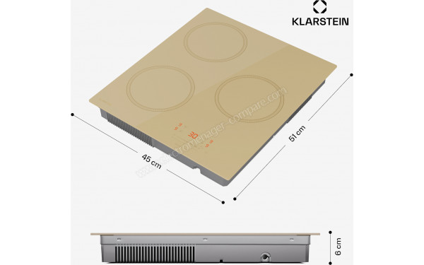 KLARSTEIN Victoria Induction 3 Cr&egrave;me - Dimensions