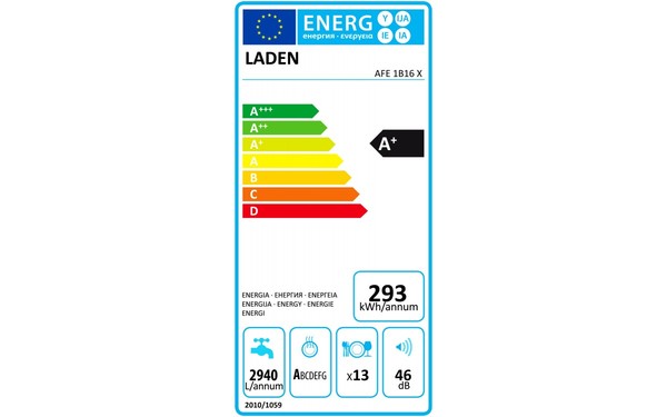 LADEN AFE1B16X - &Eacute;tiquette &eacute;nergie