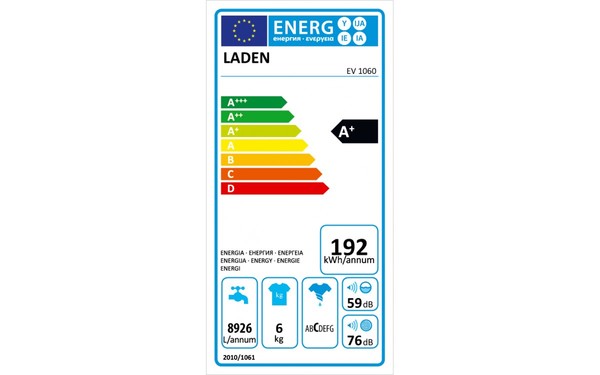 LADEN EV1060 - &Eacute;tiquette &eacute;nergie