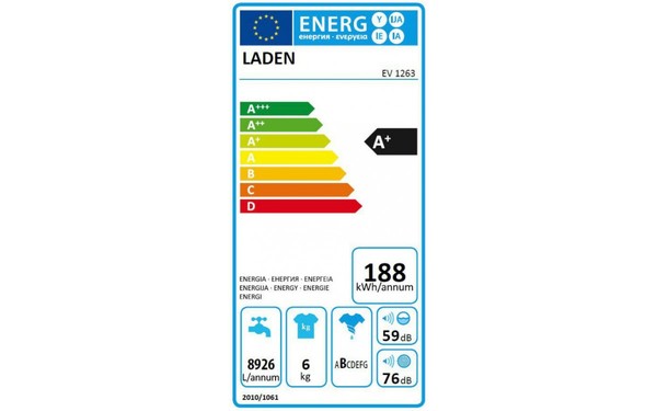 LADEN EV 1263 - &Eacute;tiquette &eacute;nergie