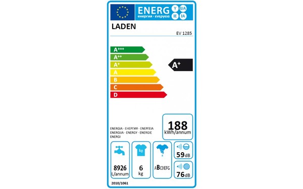 LADEN EV1285 - &Eacute;tiquette &eacute;nergie