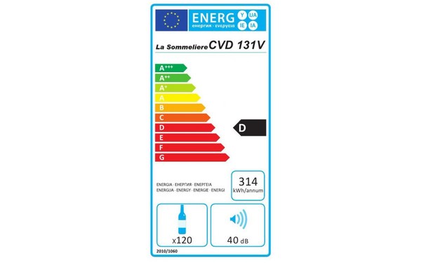 LA SOMMELIERE CVD131V - &Eacute;tiquette &eacute;nergie