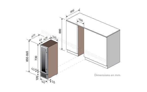 LE CHAI LM70 - Sch&eacute;ma d'encastrement
