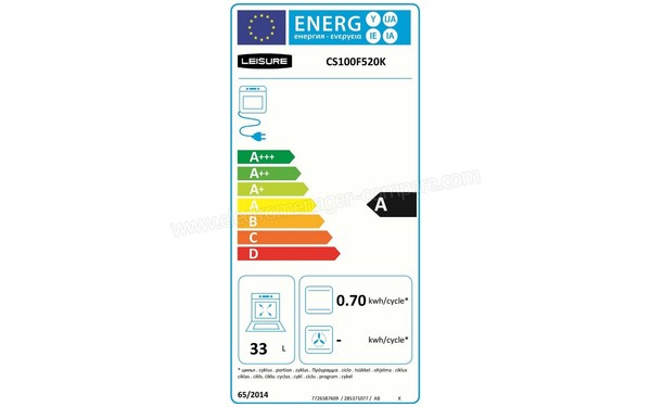 LEISURE CS100F520K - Etiquette &eacute;nergie four 1