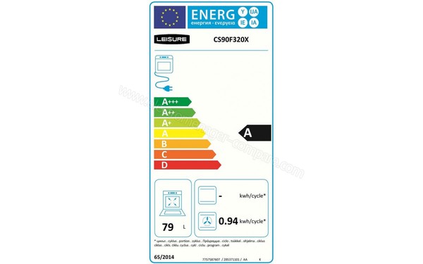 LEISURE CS90F320X - Etiquette &eacute;nerg&eacute;tique four 3