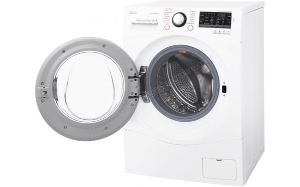 LG F14A82WHS - Vue 3/4 droite hublot ouvert (cr&eacute;dit : Darty)