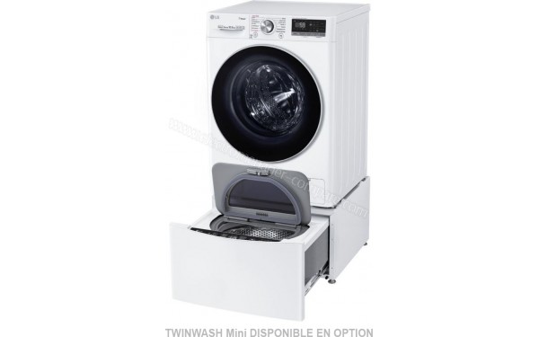 LG F14V71WHS - Vue 3/4 droite avec TWINWash mini (cr&eacute;dit : Boulanger)