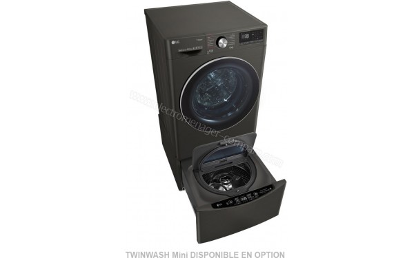 LG F14V92BS - Vue 3/4 gauche avec Twin Wash Mini ouvert disponible en option (cr&eacute;dit : Boulanger)