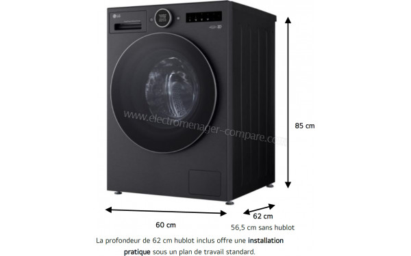 LG F164HP2BST - Dimensions