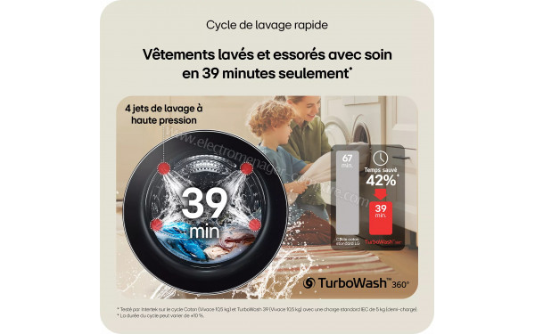LG F164HP2BST - Cycle de lavage rapide