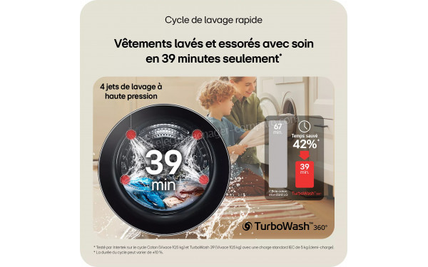 LG F164HP2WST - Cycle de lavage rapide