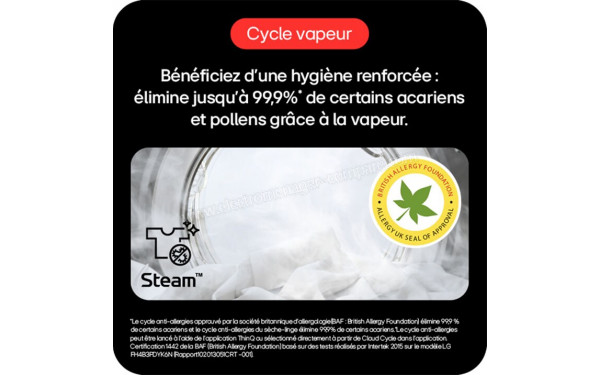 LG F164X71WSTA - Cycle vapeur