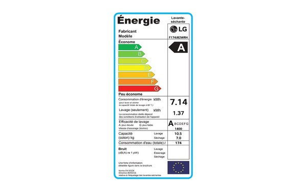 LG F174J82WRH - &Eacute;tiquette &eacute;nergie