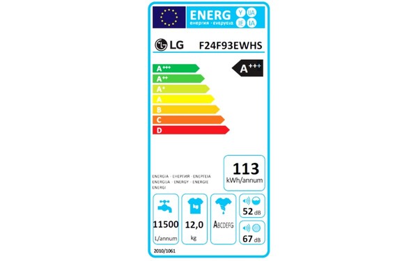 LG F24F93EWHS - &Eacute;tiquette &eacute;nergie