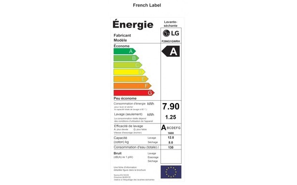 LG F286G1GWRH - &Eacute;tiquette &eacute;nergie
