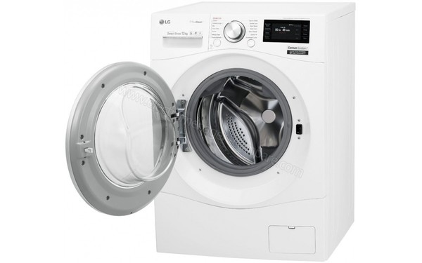 LG F286F93EWRH - Vue 3/4 droite hublot ouvert