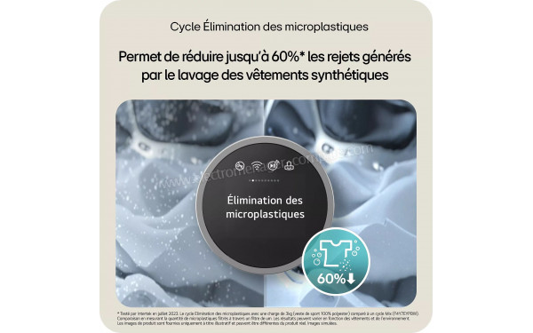 LG F34X56WHST - Cycle &eacute;limination des microplastiques
