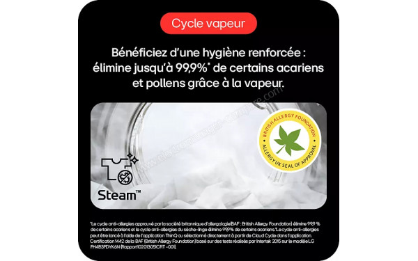 LG F34X76BSTA - Cycle vapeur