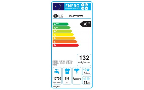 LG F4J5TN3W - &Eacute;tiquette &eacute;nergie