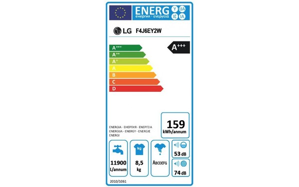 LG F4J6EY2W - &Eacute;tiquette &eacute;nergie