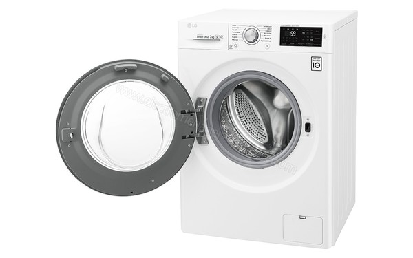 LG F74C41WH - Vue 3/4 droite hublot ouvert