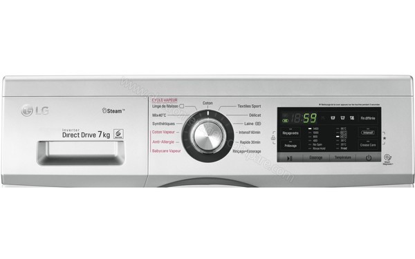 LG F74G65SLS - Panneau de commandes (cr&eacute;dit : Boulanger)