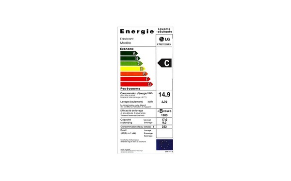 LG F792721IXRS - &Eacute;tiquette &eacute;nergie