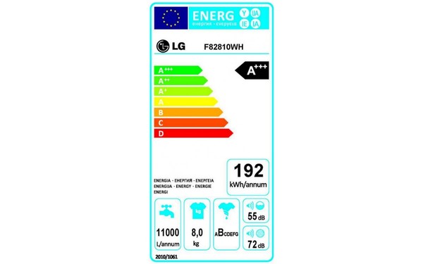 LG F82810WH - &Eacute;tiquette &eacute;nergie