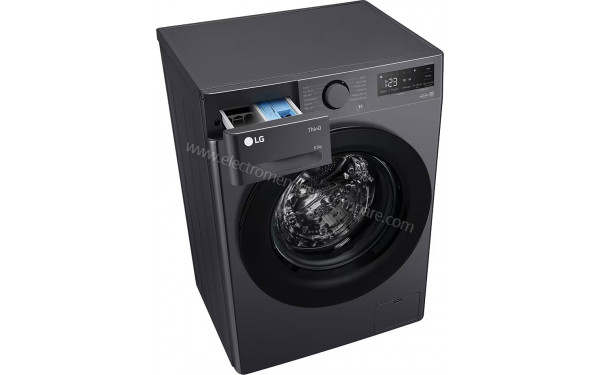 LG F82AV35MB - Zoom sur le tiroir lessiviel vue 3/4 gauche