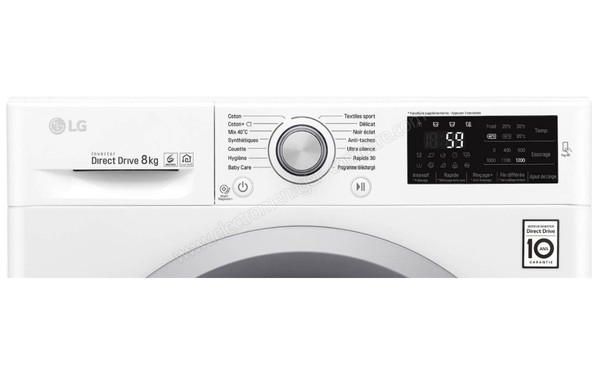 LG F82J54WH - Panneau de commandes