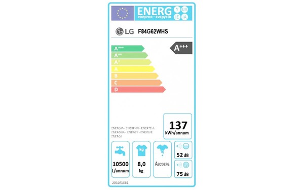 LG F84G62WHS - &Eacute;tiquette &eacute;nergie