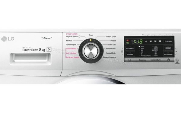 LG F84G65SLS - Panneau de commandes (cr&eacute;dit : Boulanger)