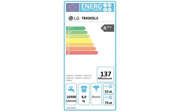 LG F84G65SLS - &Eacute;tiquette &eacute;nergie
