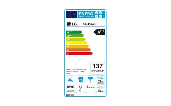 LG F84J30WH - &Eacute;tiquette &eacute;nergie