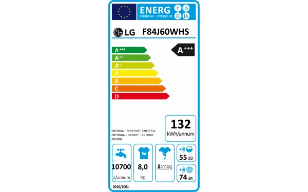 LG F84J60WHS - &Eacute;tiquette &eacute;nergie
