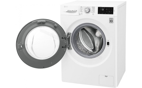 LG F84J61WH - Vue 3/4 droite hublot ouvert