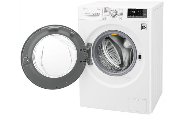 LG F84J72WHS - Vue 3/4 droite hublot ouvert