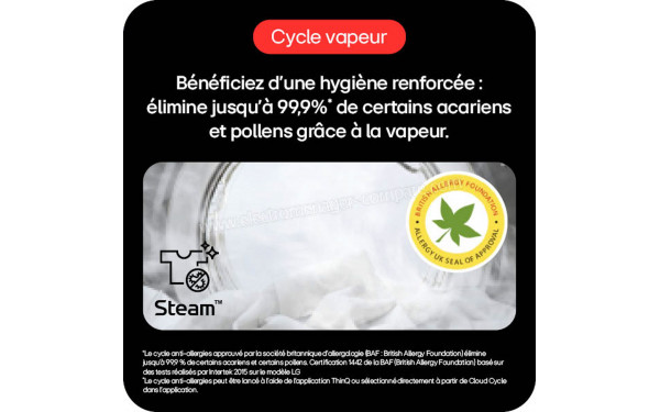 LG F84N14SLS - Cycle vapeur