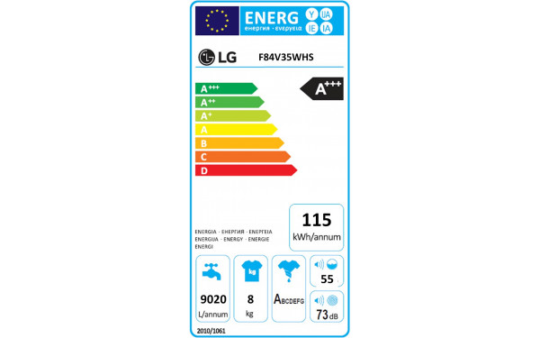 LG F84V35WHS - &Eacute;tiquette &eacute;nergie